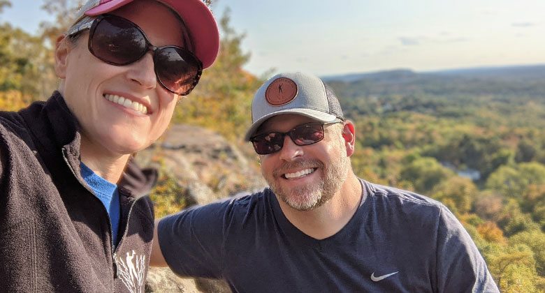 Jennifer and James Hiking the Metacomet Trail