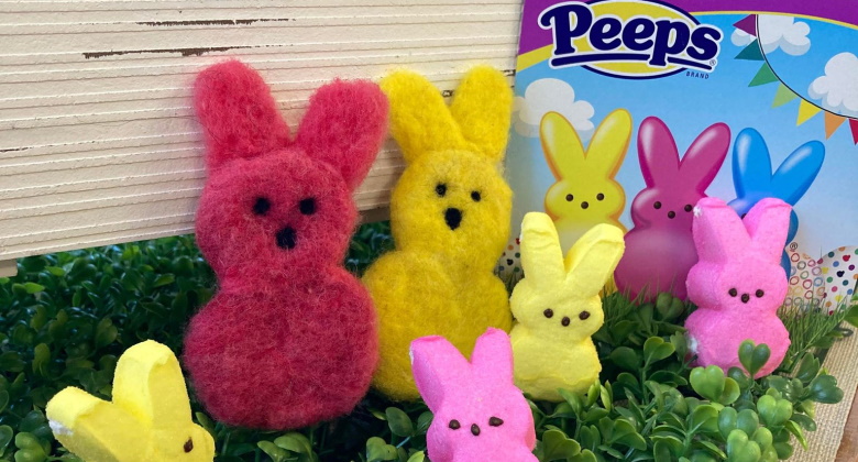 Easter bunny needle felting class photo