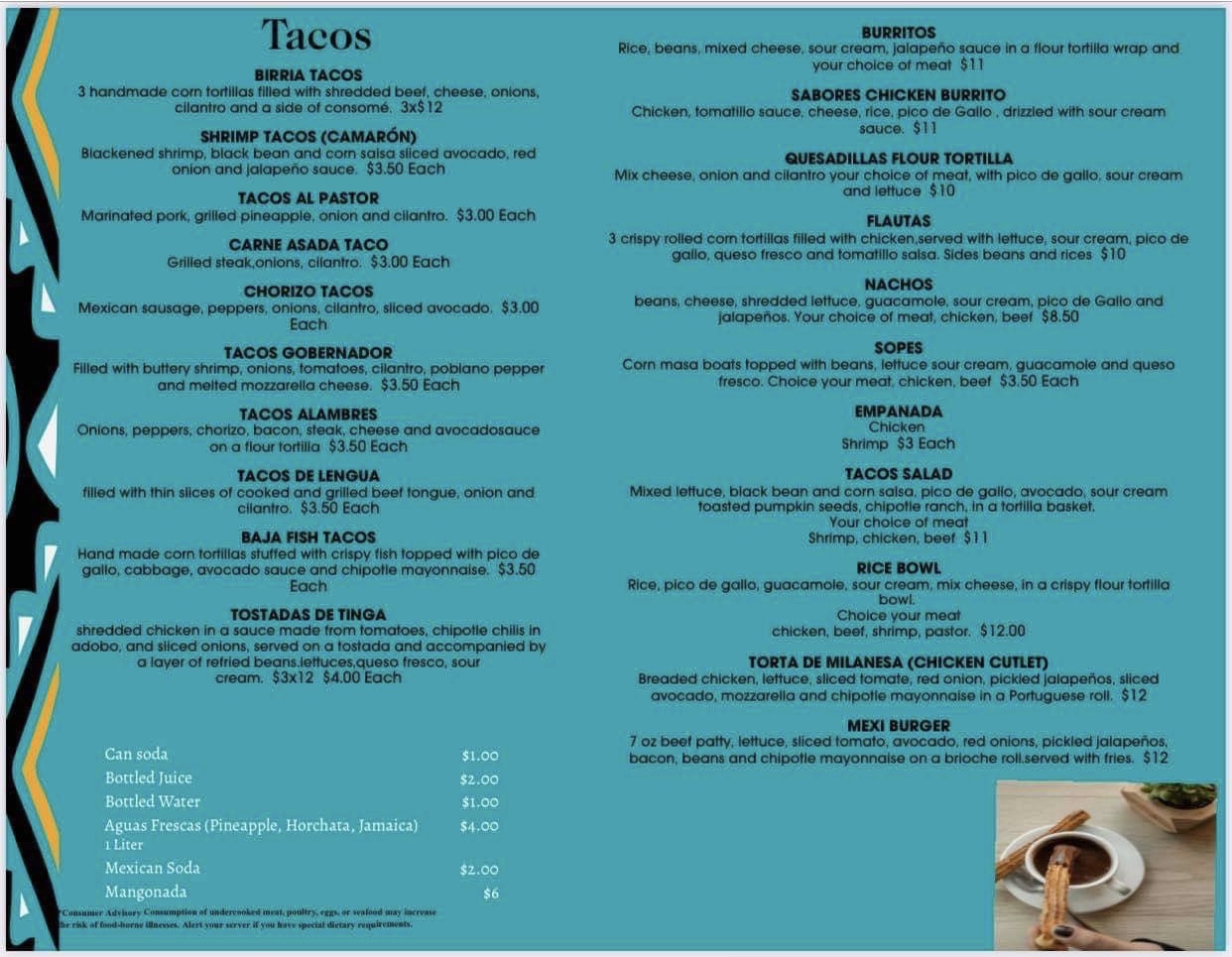 Sabores Mexicanos Menu